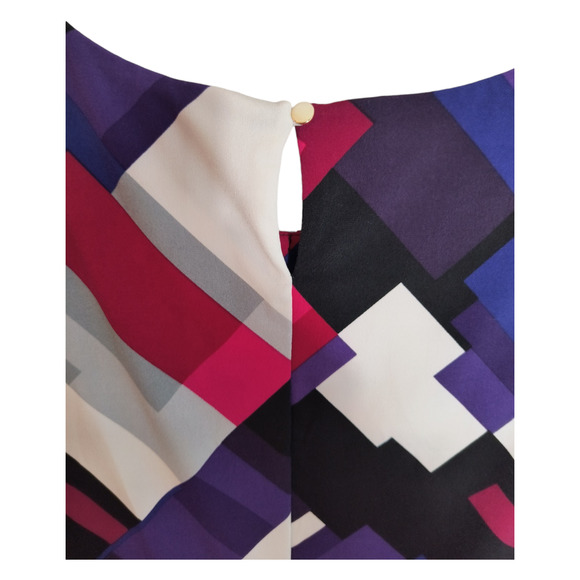 Calvin Klein Sleeveless Blouse Women's Size PL Multicolor Stretch Knit Top - Picture 8 of 15